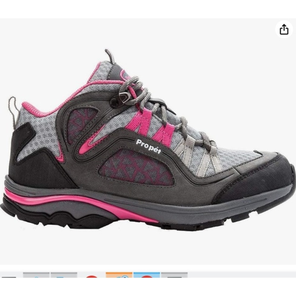 Propet Peak Women's Gray & Pink Hiking Trail Shoes Boots Size 6 XW 2E NEW IN BOX